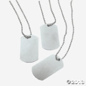 Metal Dog Tag Necklaces<br>30"- dozen